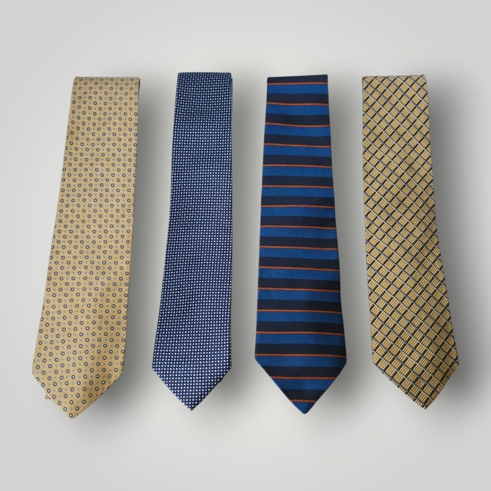 Tommy Hilfiger 100% Silk Tie‎ Bundle Classic Geometric, Striped Plaid Pattern
